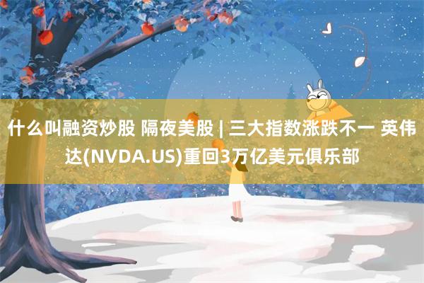 什么叫融资炒股 隔夜美股 | 三大指数涨跌不一 英伟达(NVDA.US)重回3万亿美元俱乐部